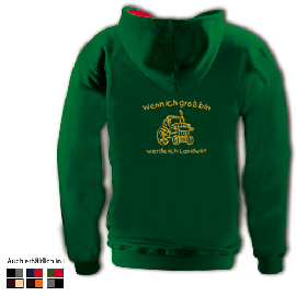 Kapuzensweater mit farbigen Innenteil - Motiv 1020